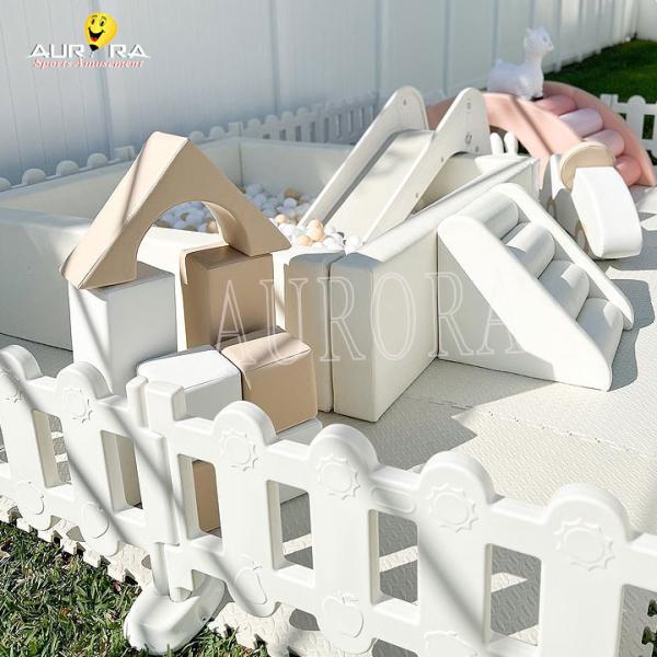 Pink White And Beige Baby Climbing Blocks Custom Soft Play Party Equipment