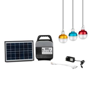 Dual USB Jack 10W Small Solar Lighting System With TF Card