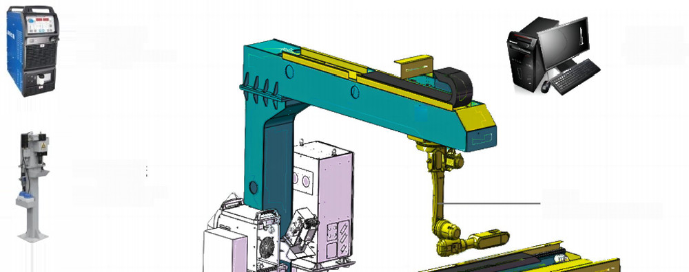 Intelligent Welding Robot System With Gantry 7th 8th 9th Axis 2 Robots Smart Vision Welding For Steel Structur