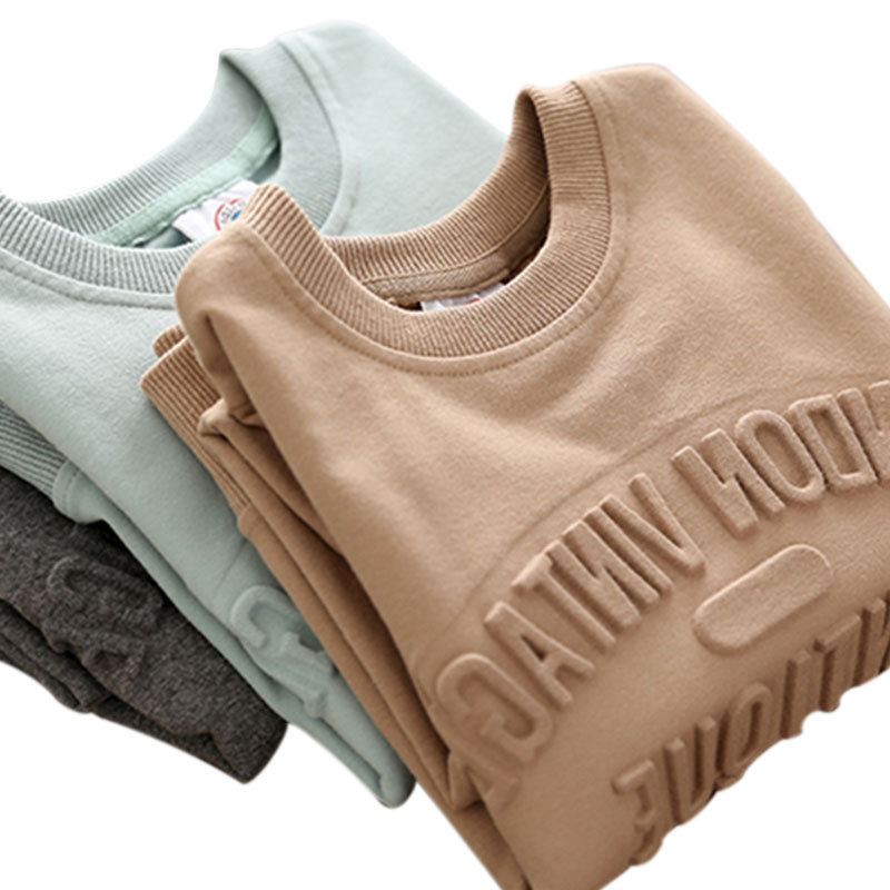 Custom Winter Cotton 500 gsm Heavyweight Embossed LOGO Sweatshirt Hoodies