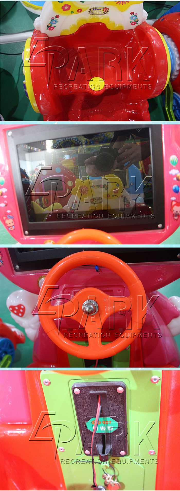 Red Color Baby Cat Kiddy Ride Machine / Amusement Game Machine