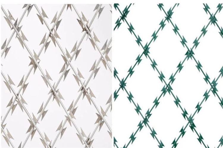 Diamond Opening Mesh Type Razor Wire Mesh Sheet 1.8 X 6m For Security
