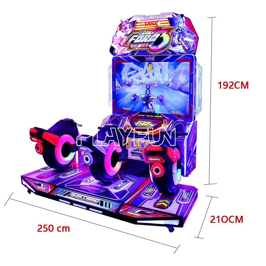 Coin Operated 3 Players Motorcycle Kids Video Game Machine Racing Simulator Motion Moto Arcade Machine