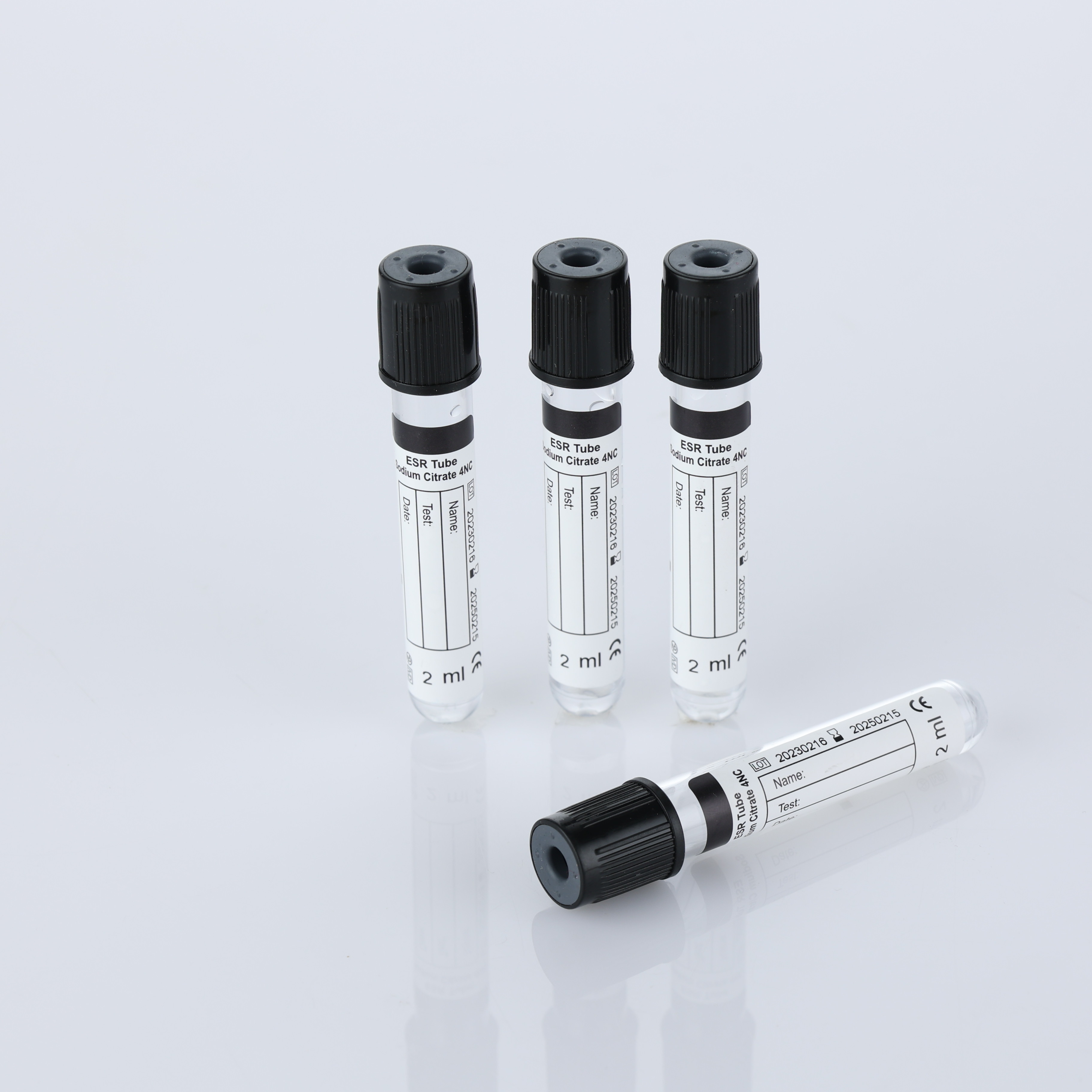 Medical Consumables Glass And Pet Black ESR Vacuum Blood Collection Tube