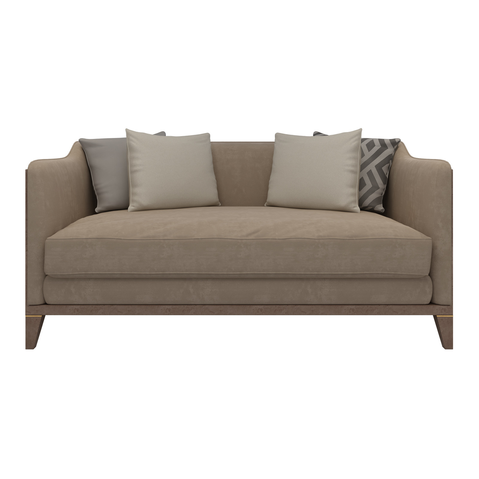 Fashion luxury design of Hotel Lobby furniture reception sofa set made by Leather cushion in Glossy painting legs