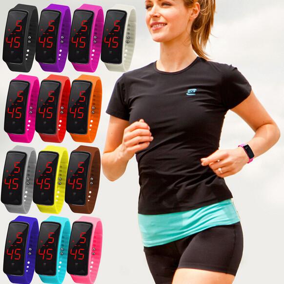 Wholesale Red Time Display Silicone Touch Led Digital Wristwatch 12 Colors