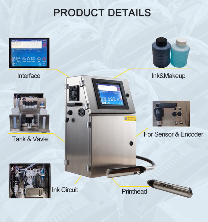 Stable System Design S610 CIJ Inkjet Printer 32Dots Date Printing Coder 280mm/Min Print Speed