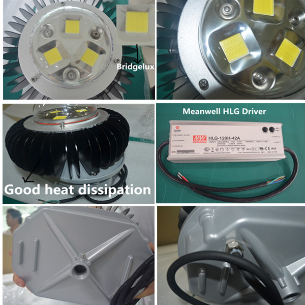 COB UL listed led high bay Bridgelux chip meanWell Drive