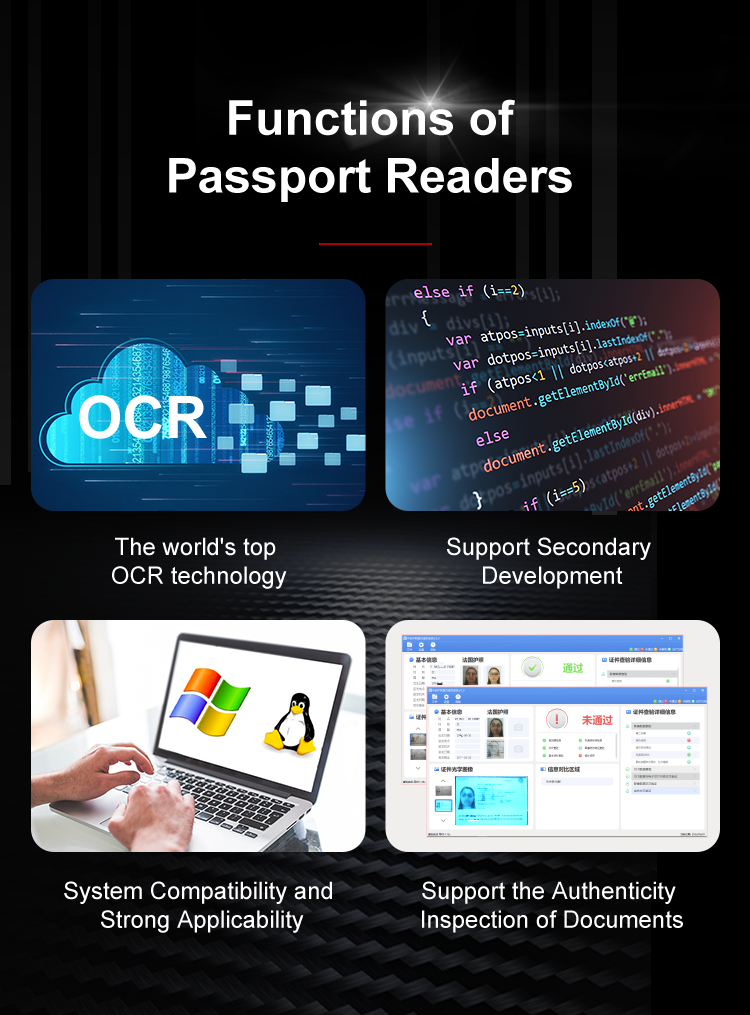 MRZ Passport Reader Sinosecu Passport Scanner and ID Card Scanner for Security Check