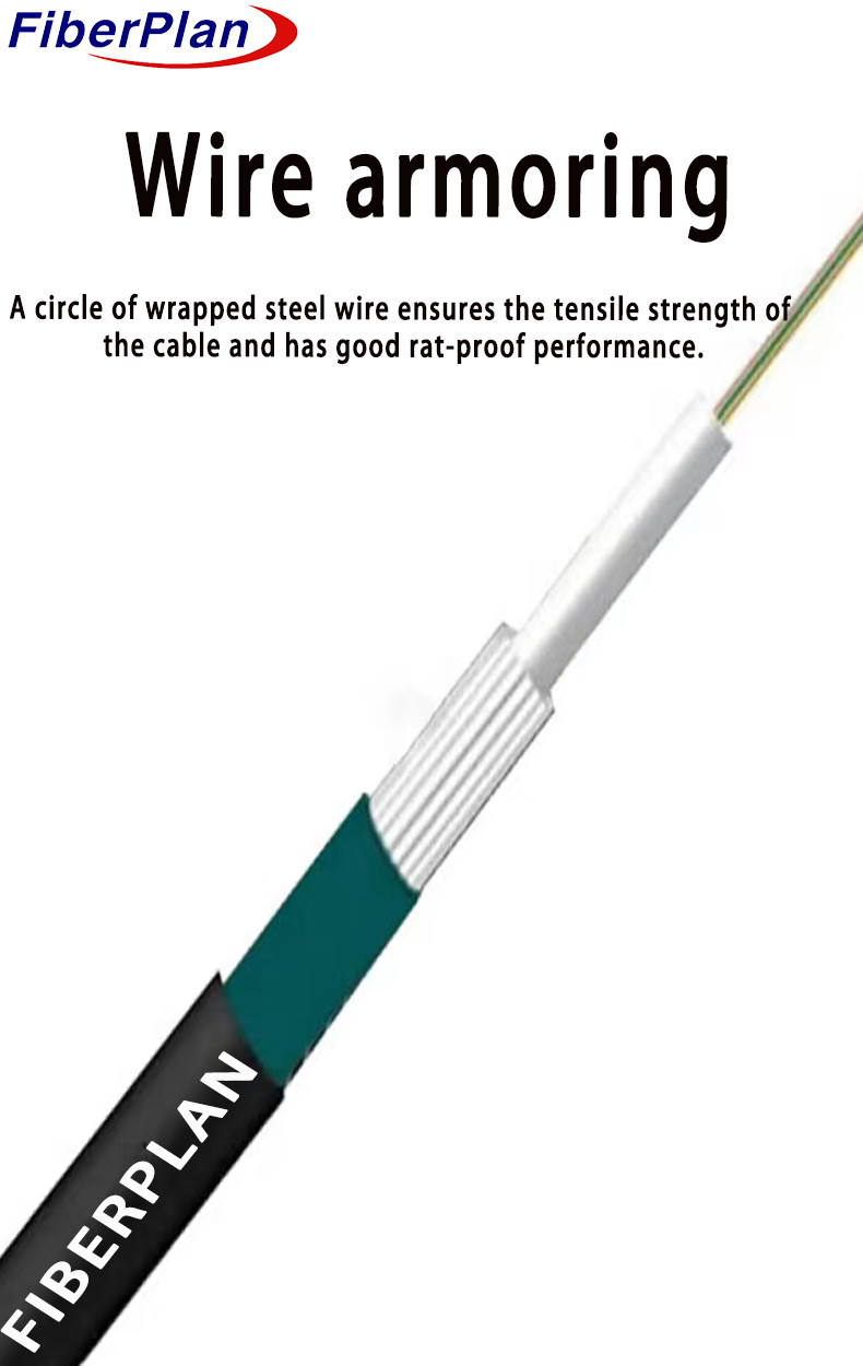 Polyethylene Jacket GYXTS Crush Resistance Outdoor Armored Fiber Optic Cable