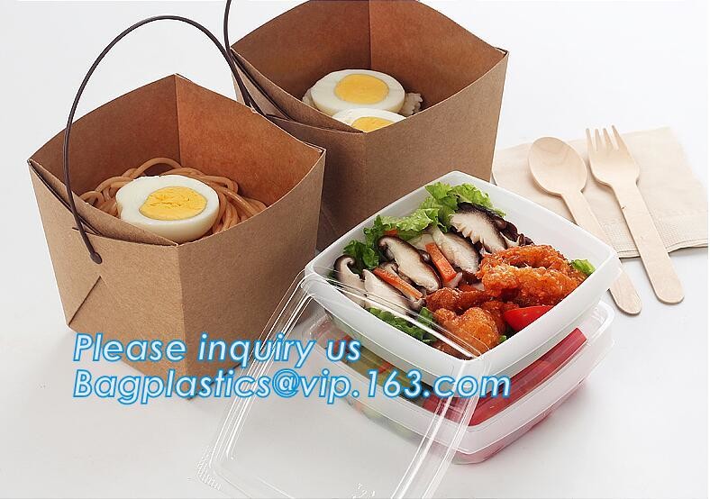 Cheap Cardboard foldable kraft paper lunch box with window,Lunch noodle fast food kraft paper box by customized logo pri