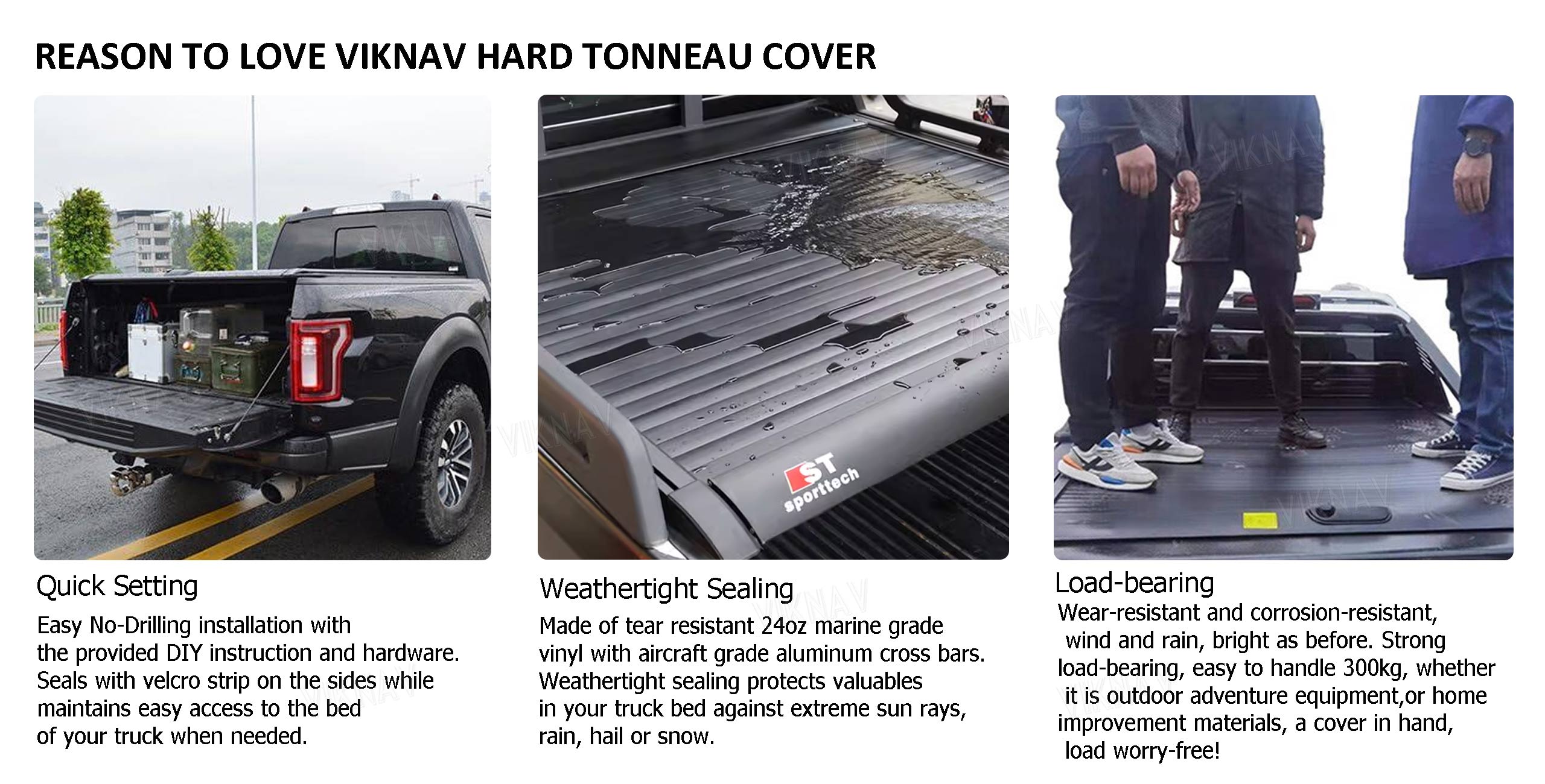 Waterproof Vinyl Pickup Bed Replacement Tonneau Cover Ford F-150 5.5ft 6.5ft