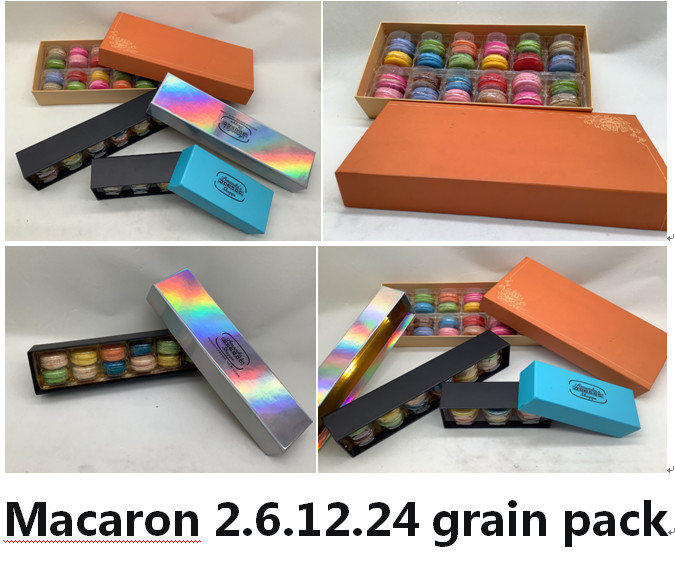 Elegant Orange 24pcs Macaron Kraft Paper Box Recyclable With Plastic Inner