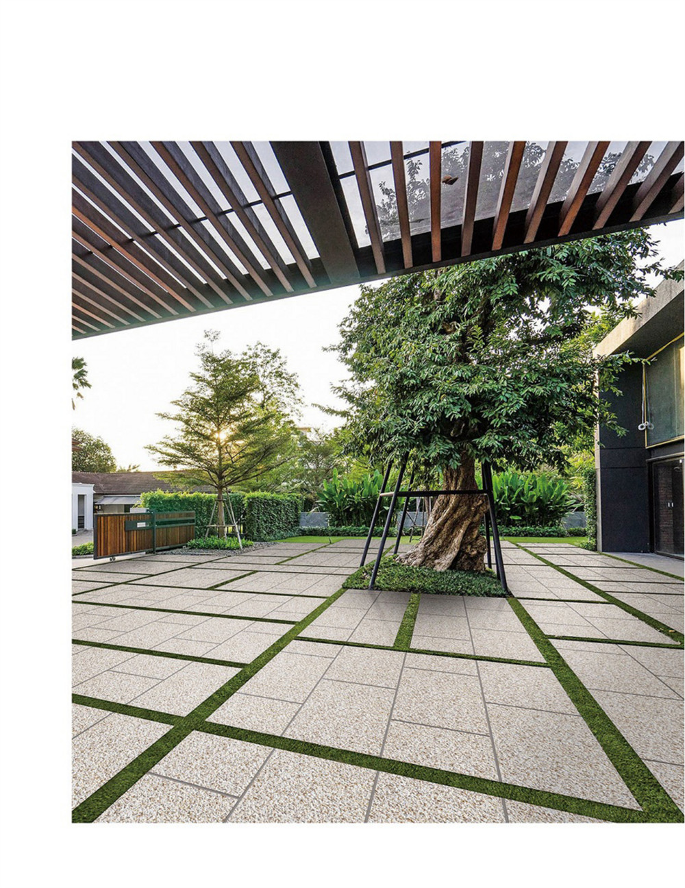 Yellow Scratch-Resistant Limestone 600x1200x18mm Exterior Floor Paving Tile For Park And Courtyard