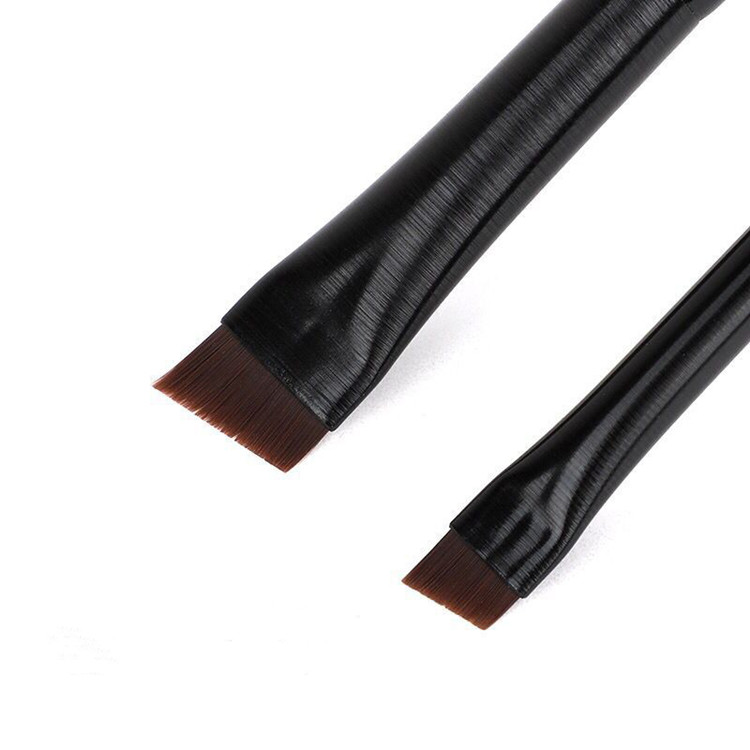 Fine Black Super Think Private Label Eyebrow Brush Thin Makeup Angled Brush Eyebrow