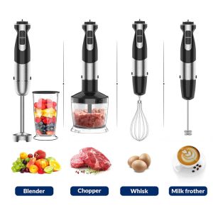  Powerful 800W Stainless Steel Stick Blender With Whisk / Milk Frother Manufactures