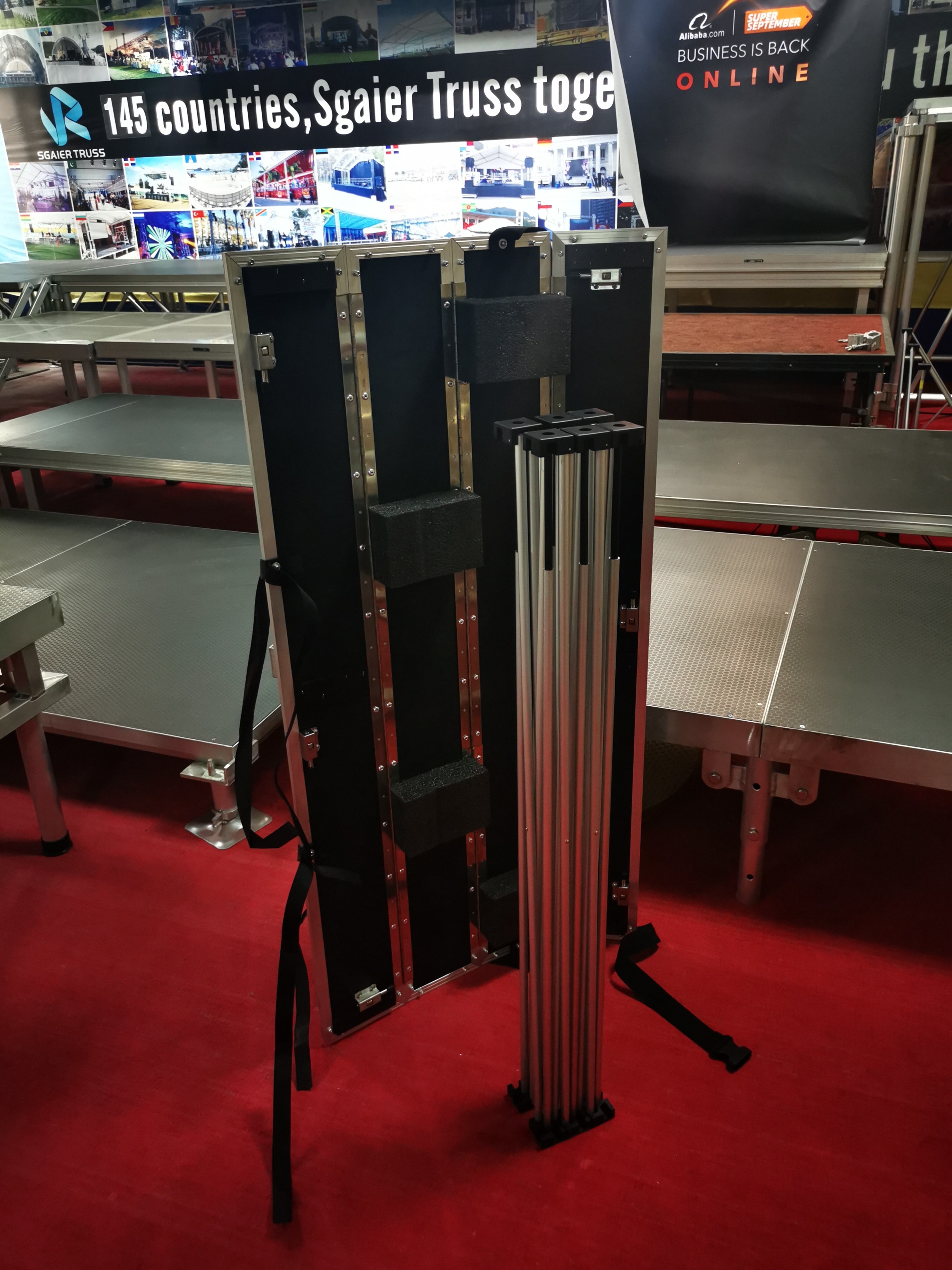 Plywood Aluminum Dj Stand Table Built In Shelf Folds Down Easy Transport