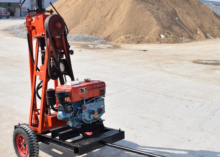 Personal Portable Hydraulic Borewell Machine 2 Wheels 50 Meters Depth