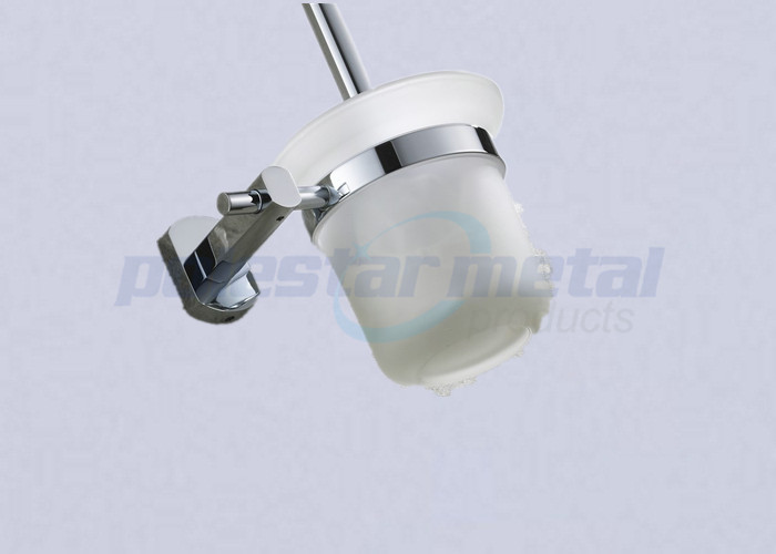 5-3/5" Width Polished Chrome Zamak 6900 Series Collection Toilet Brush Holder