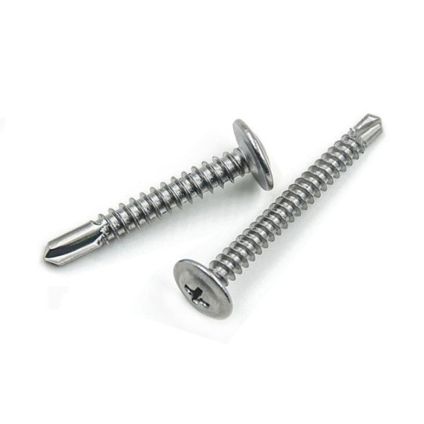 Quality # 8 X 1 '' Truss Wafer Head Self Tapping Screws With Drilling Point Plain Ruspert Coated for sale