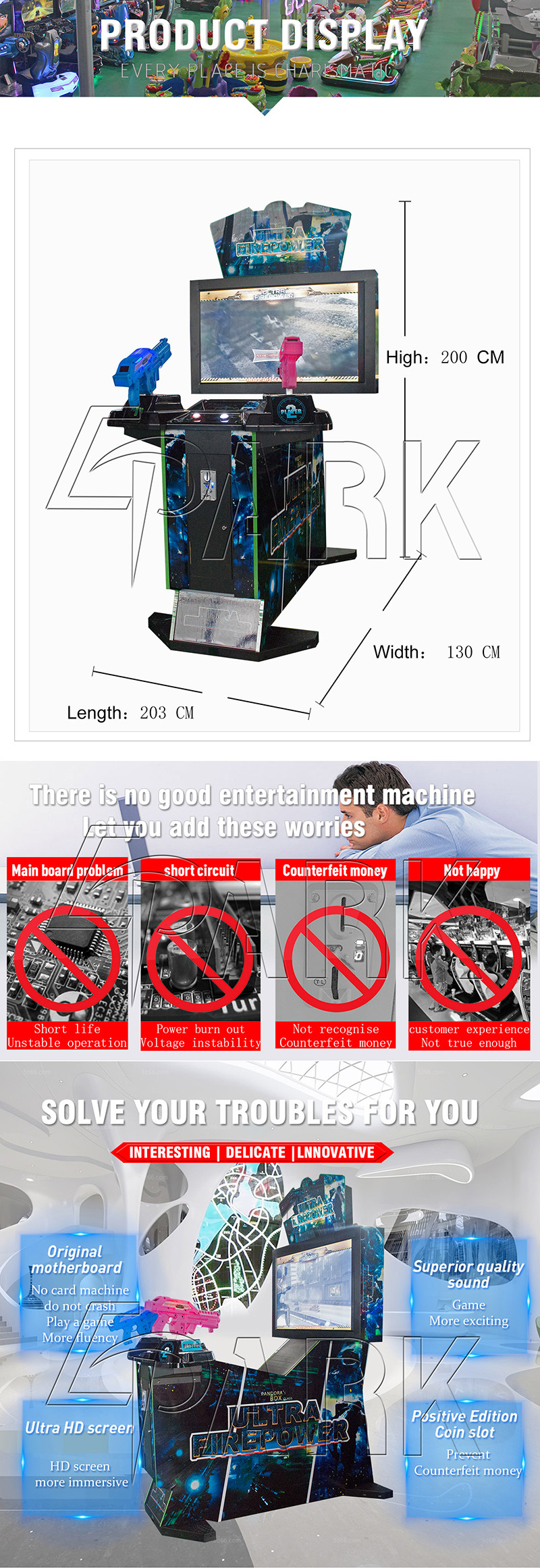 42" Three In One Shooting Amusement Arcade Machines