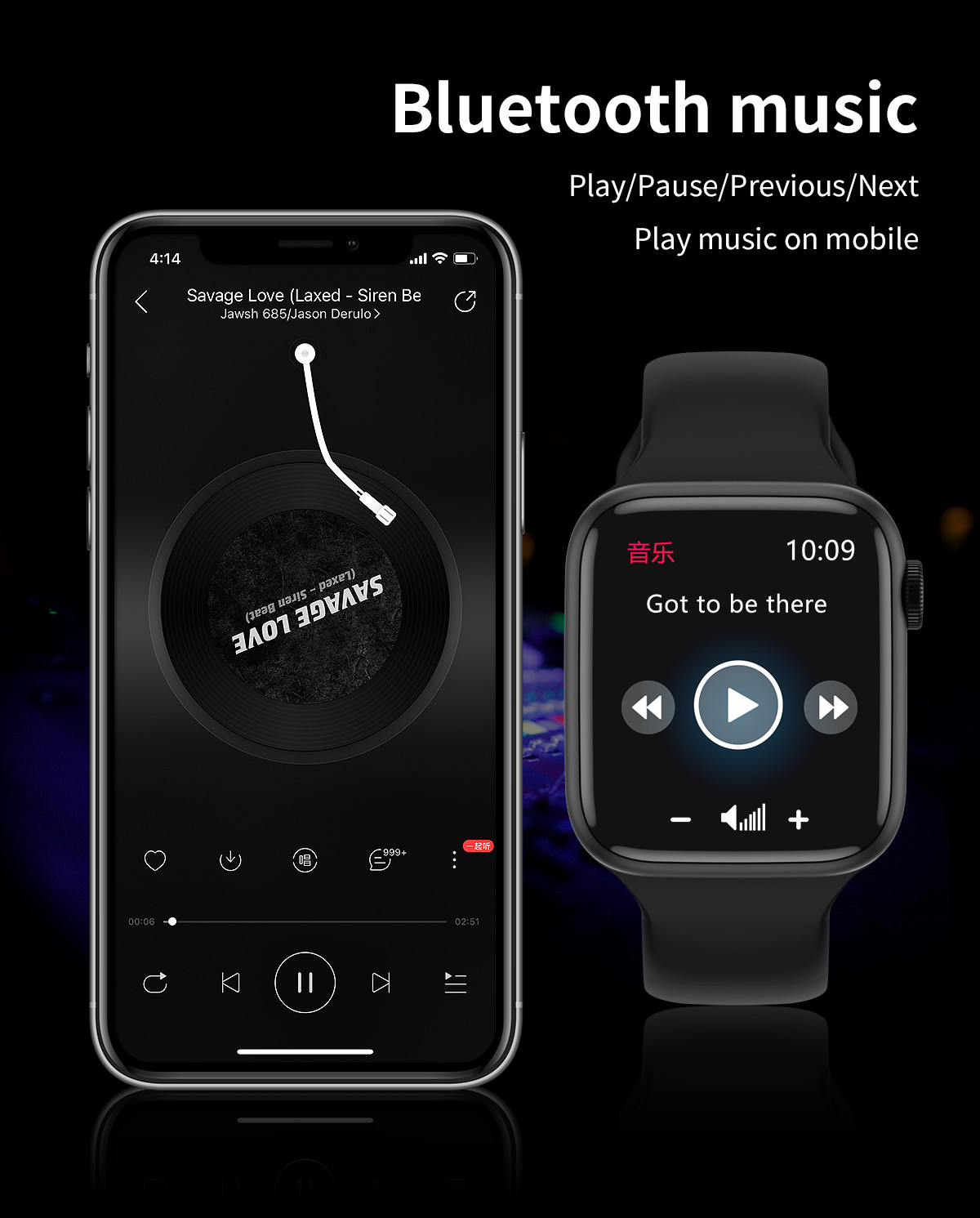 AW9 Smart watch Anti Lost Square Shape Music Control heart rate Custom Wallpaper