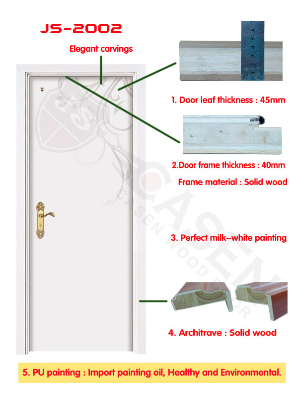 Single Swing White Hardwood Internal Doors 208cm Height Moistureproof