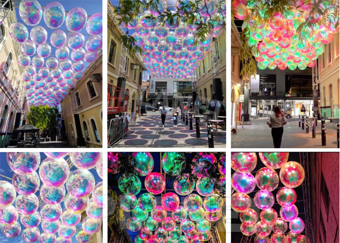 Hanging Reflective Inflatable Mirror Ball Colorful Mirrored Inflatable Balloon
