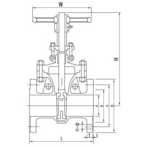 Class 300 Wcb A216 Gate Valve with Flange Connection and Outside Thread Position