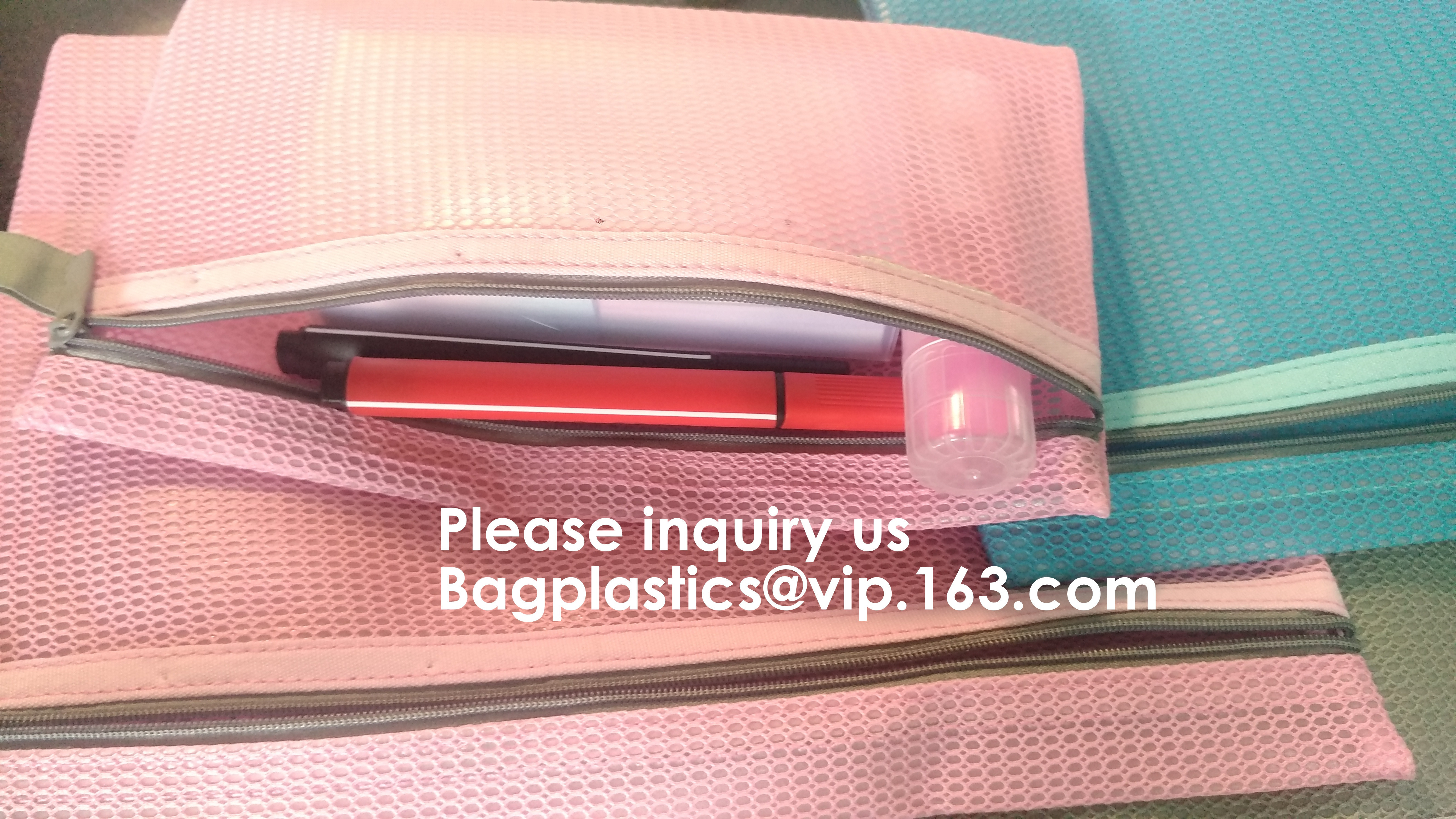 PVC A4/A5/A3 Waterproof Mesh Transparent Zipper File Folder Bag,A4 Double Zipper Mesh File Storage Bag With Color