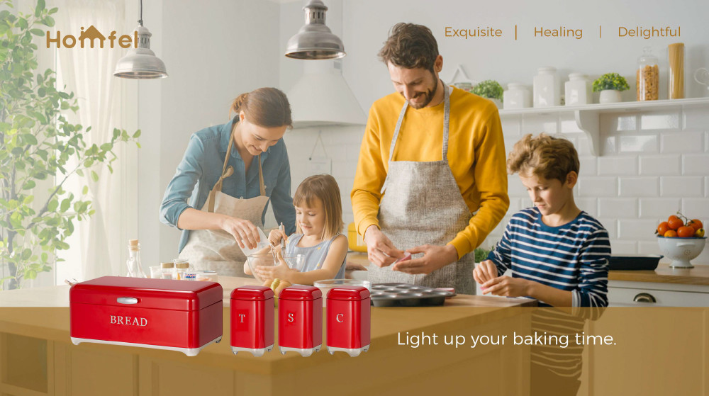 OEM Metal Bread Bin Set For Kitchen Storage And Freshness Preservation
