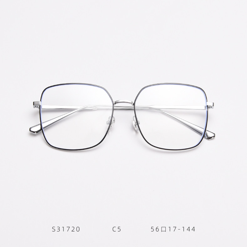 Oversized Full Frame Glasses Alloy Square Optical Spectacle Plain Lens 139MM