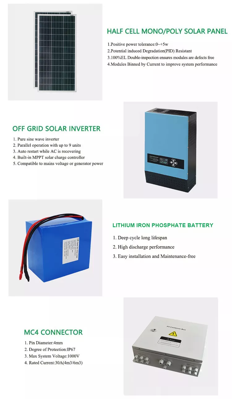 Home 2kw Off Grid Solar System Kit MPPT MC4 Complete Off Grid Solar Power Kits