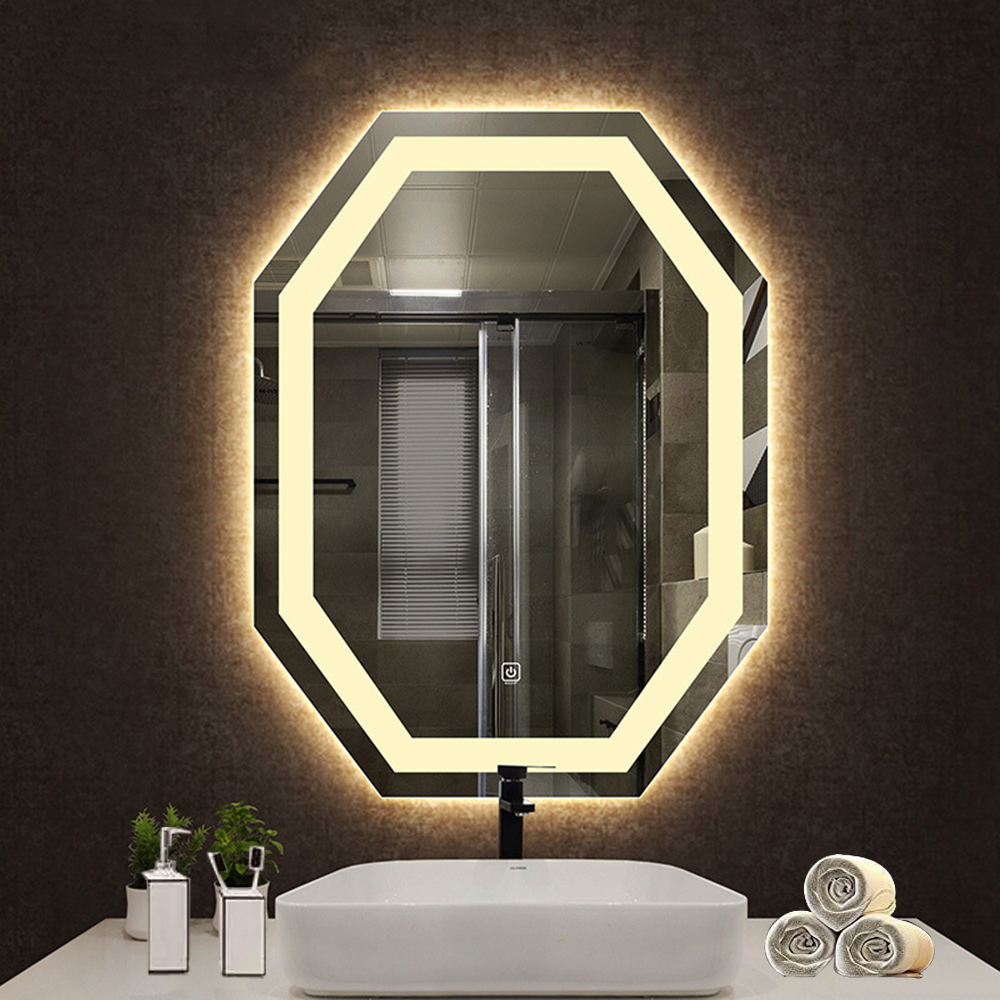 Touch Switch Fashion Round Led Light Wall Full Length Shower Fogless Bedroom Decoration Smart For Bathroom Mirror