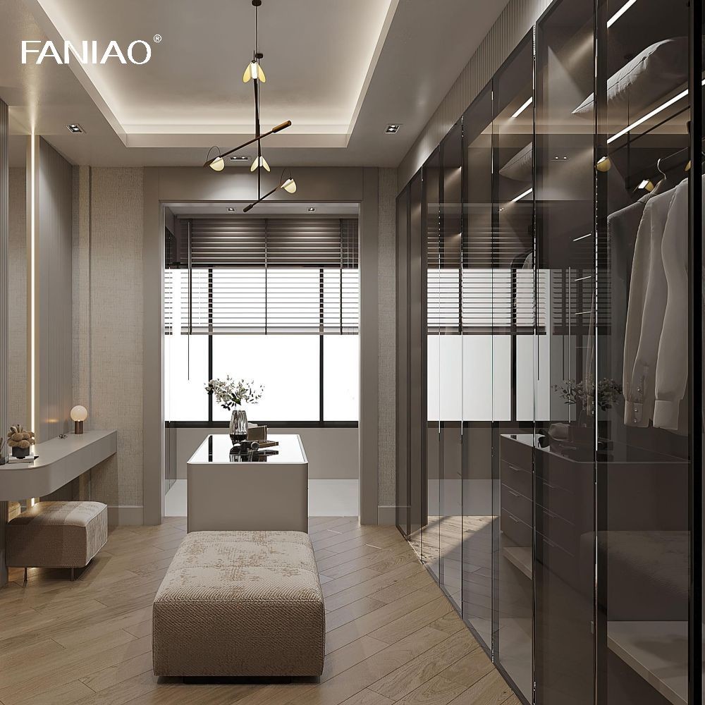 Luxury Modern Armarios Bedroom Furniture Set Furniture Cabinets Clothes Closet Walk In Closet With Mirror Wardrobe