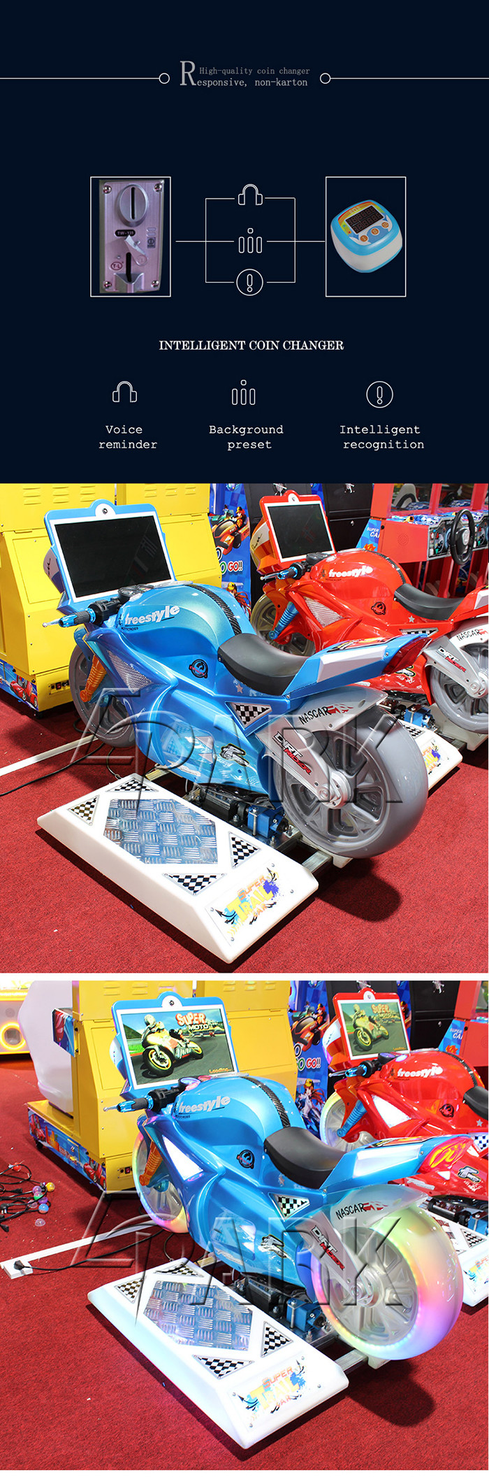 wifi online Motorbike Driving Video racing game Machine 22 Inch Screen Around School