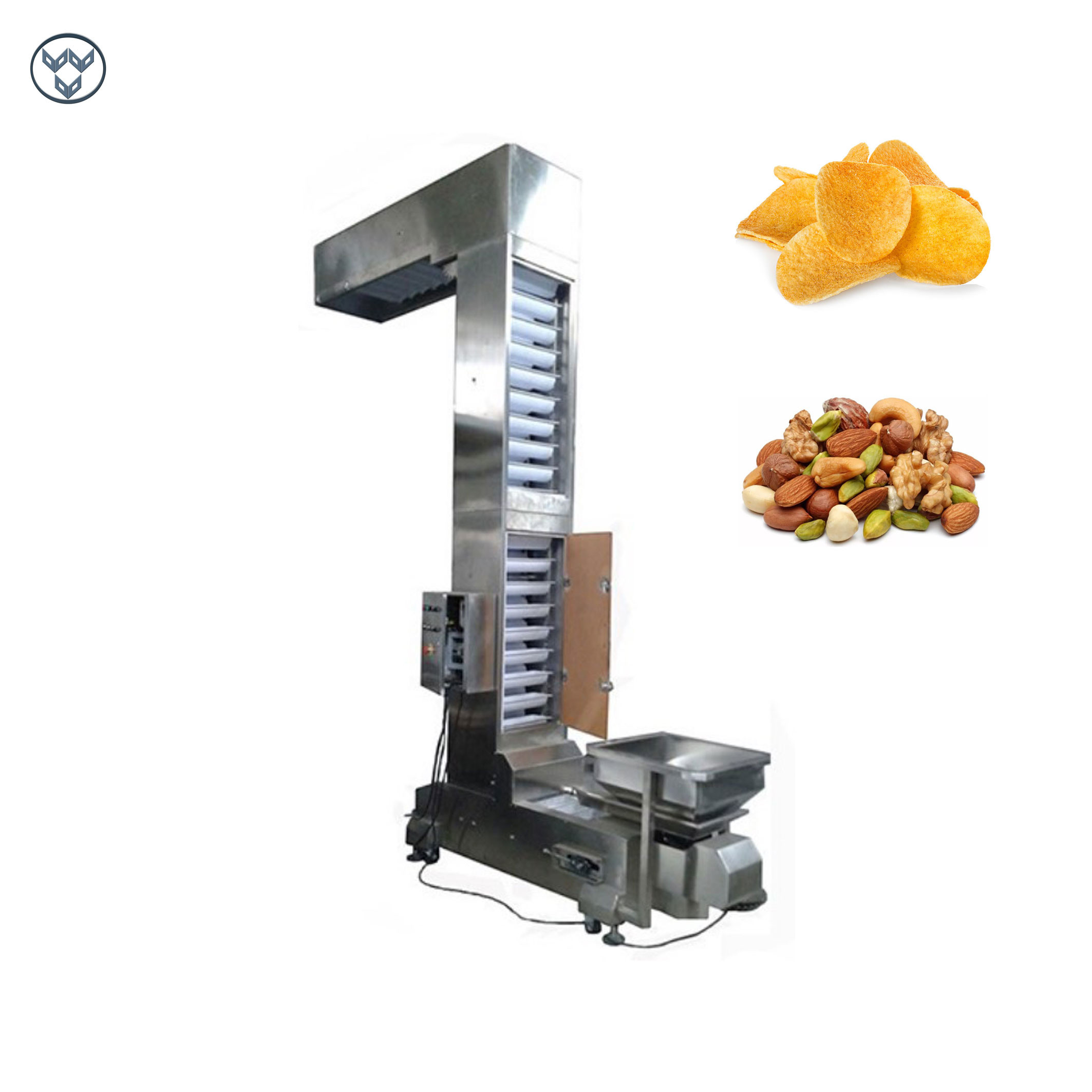 Food Snack Chips Nuts Z Type Bucket Elevator Conveyor 304SS Frame