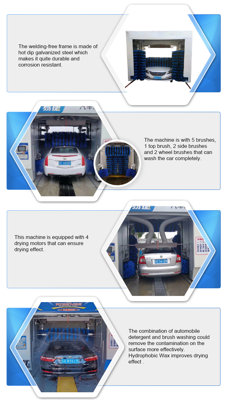 Wash Cars Jeeps Coaches With 5 Brushes Fully Automatic Technology