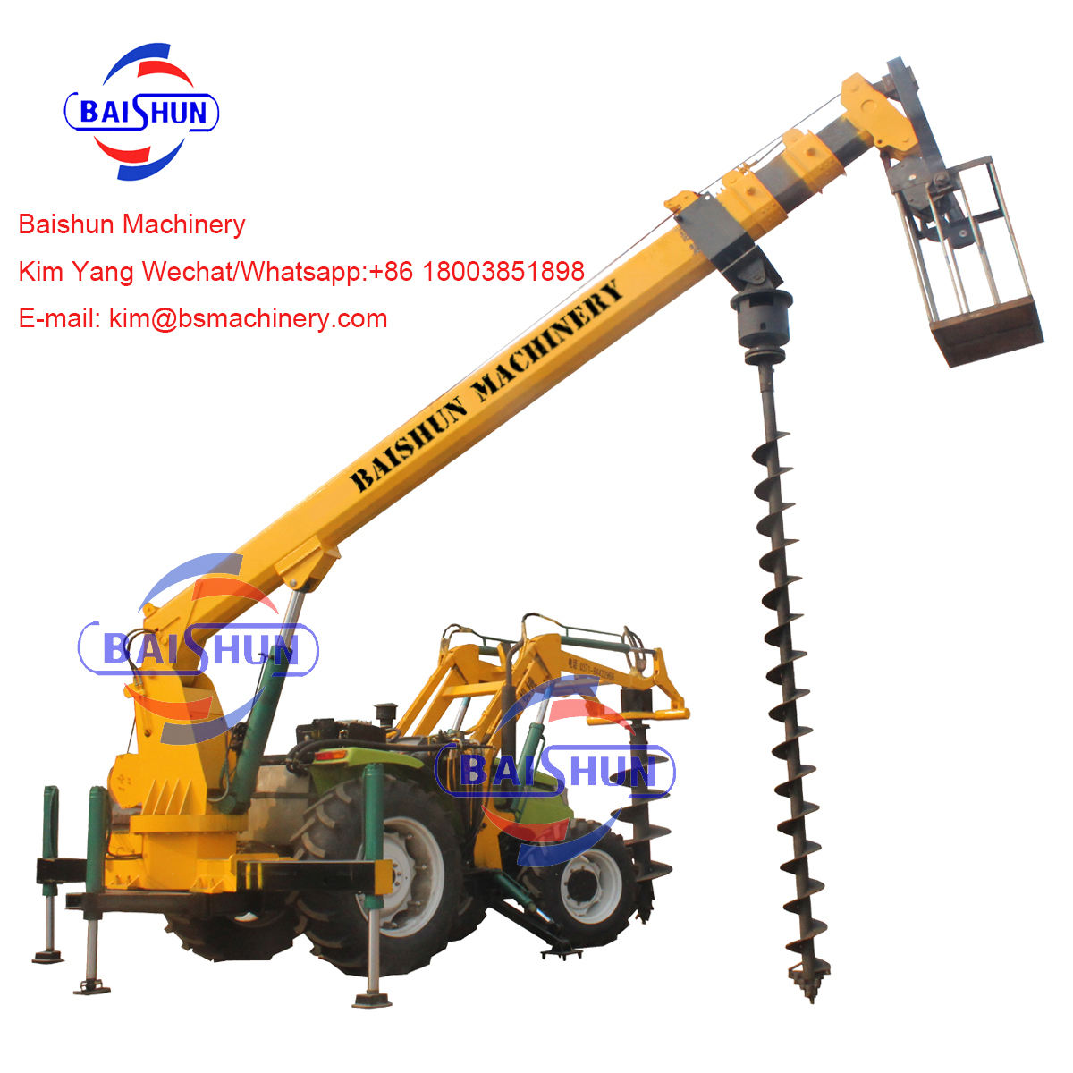 Tractor Mounted Hot Sale Concrete Pole Erection Digging Machine