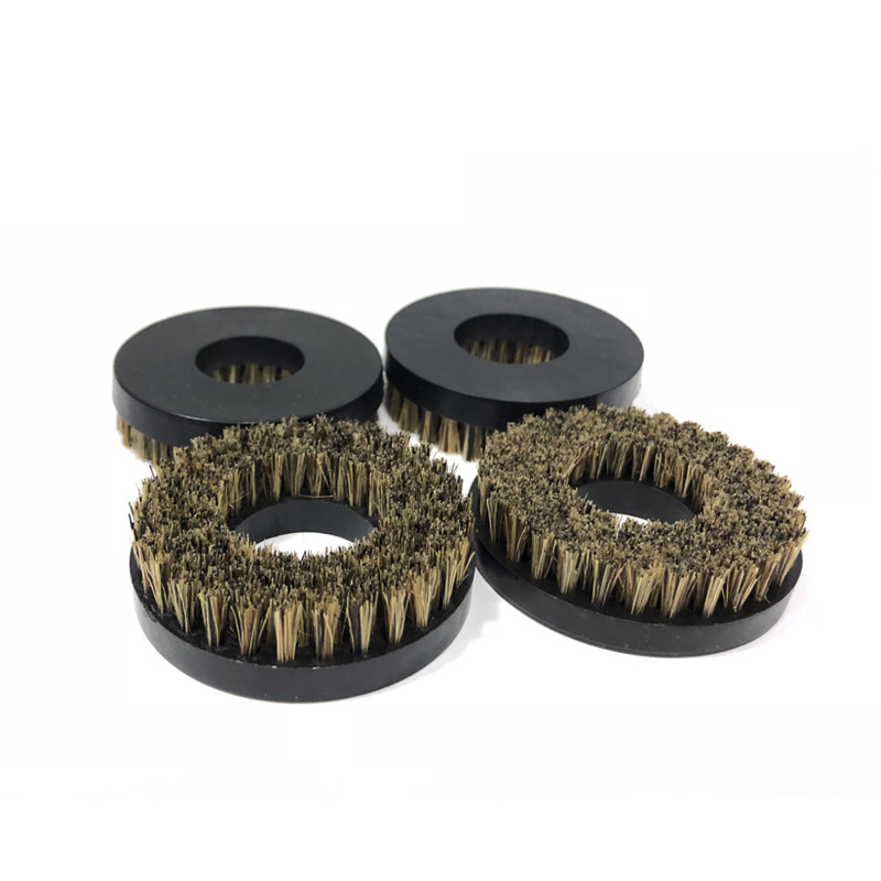 PCB Routing Machine Brush UB8723 OD 50mm/2" ID 22mm/0.9" Black Plastic Handle Brown Bristles