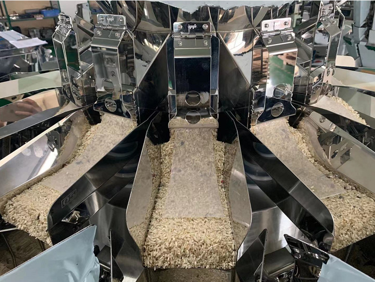 Grain Multihead Weigher Machine With 10'' Touch Screen Automation Packaging