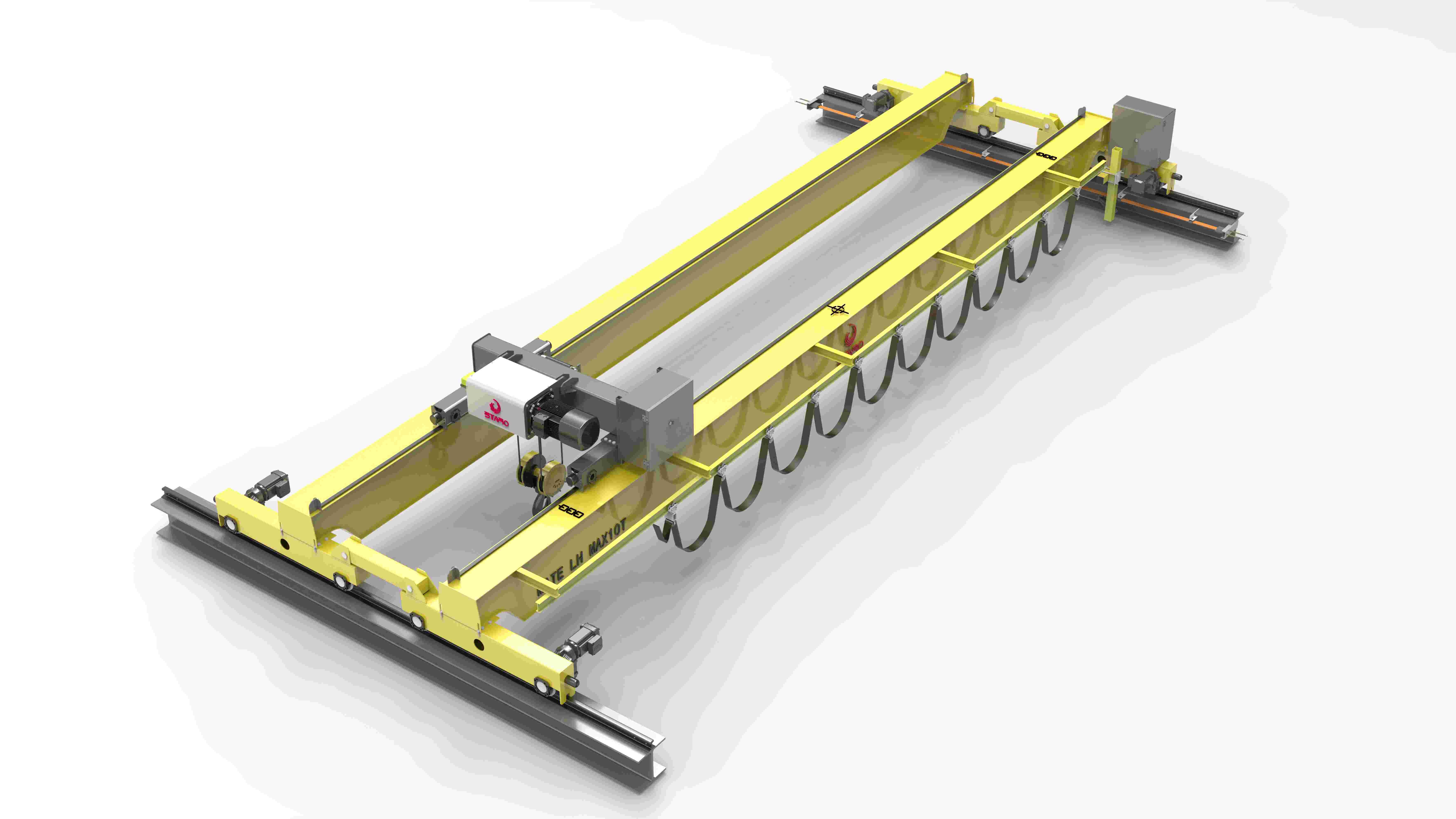 High Efficiency Durable Double Girder Bridge Hanging Crane With 5-100 Ton Capacity with hoists