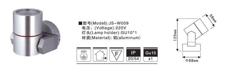 IP65 outdoor residential lighting LED wall lamp power supply led Gu10