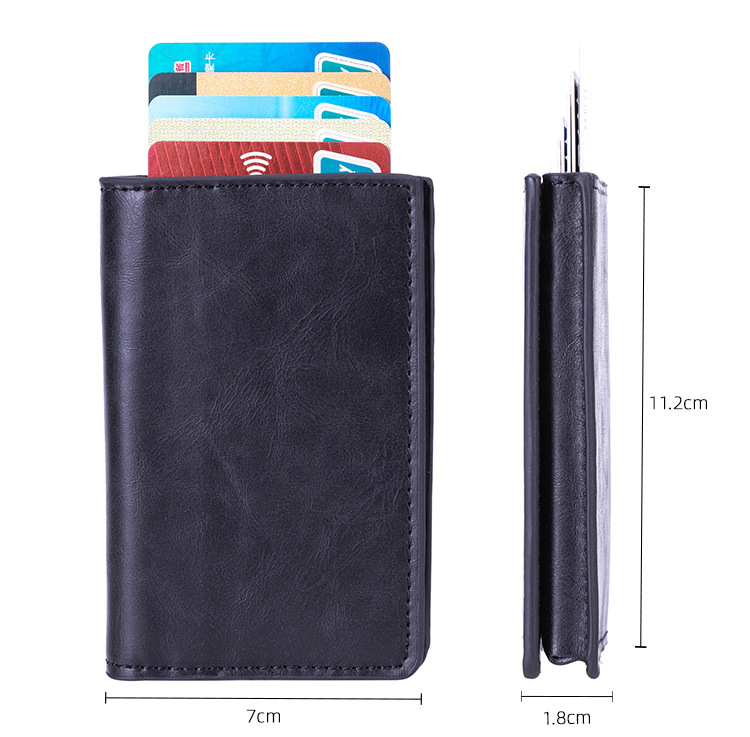 Multi-styles RFID Blocking Credit Cards Holder Wallet Crazy PU Leather Business Card Holders