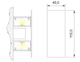 60x1200mm Linear Wall Mounted Light Fixture SMD5630 Linear Led Light Bar