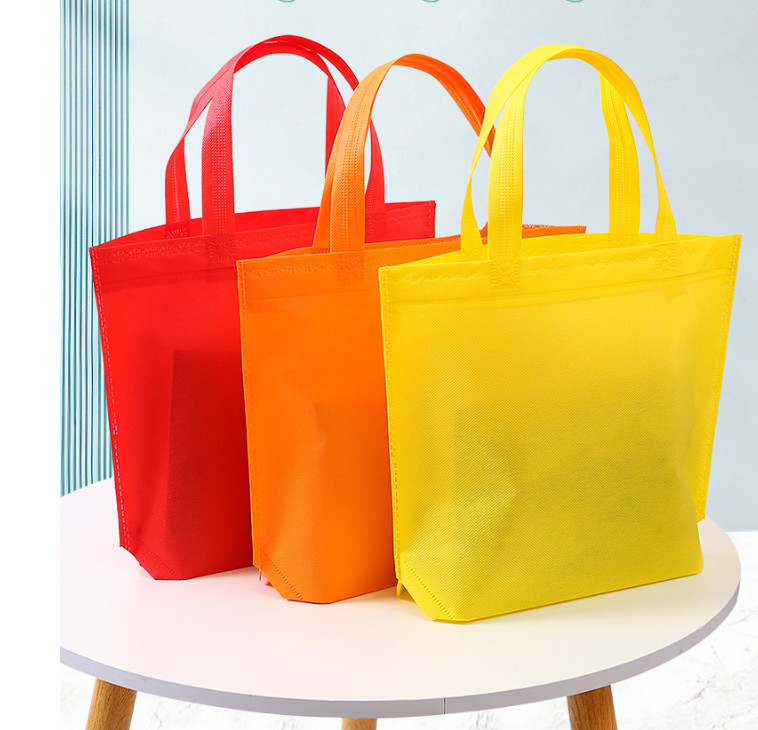 Non Woven Party Favor Bags Colorful Reusable Bags Non Woven Solid Color Reusable Tote Bags Bulk With Handles Nonwoven Reusable Grocery Bags