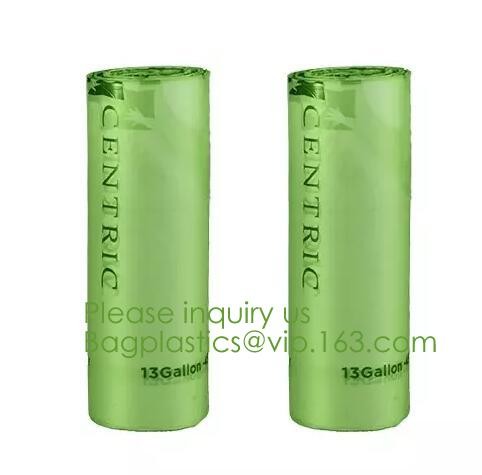 Eco-friendly Roll Compostable Plastic Bag Drawstring Biodegradable Garbage Bags,cornstarch custom compostable biodegrada