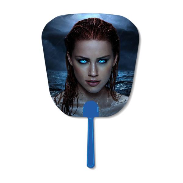 16x17cm Hand Fan 3D Lenticular Printing Service For Promotional Gift /