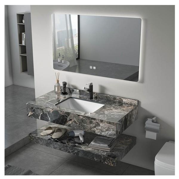 Hotel Bathroom Vanity with Mirror Countertop in Modern Design Bathroom Mirrored