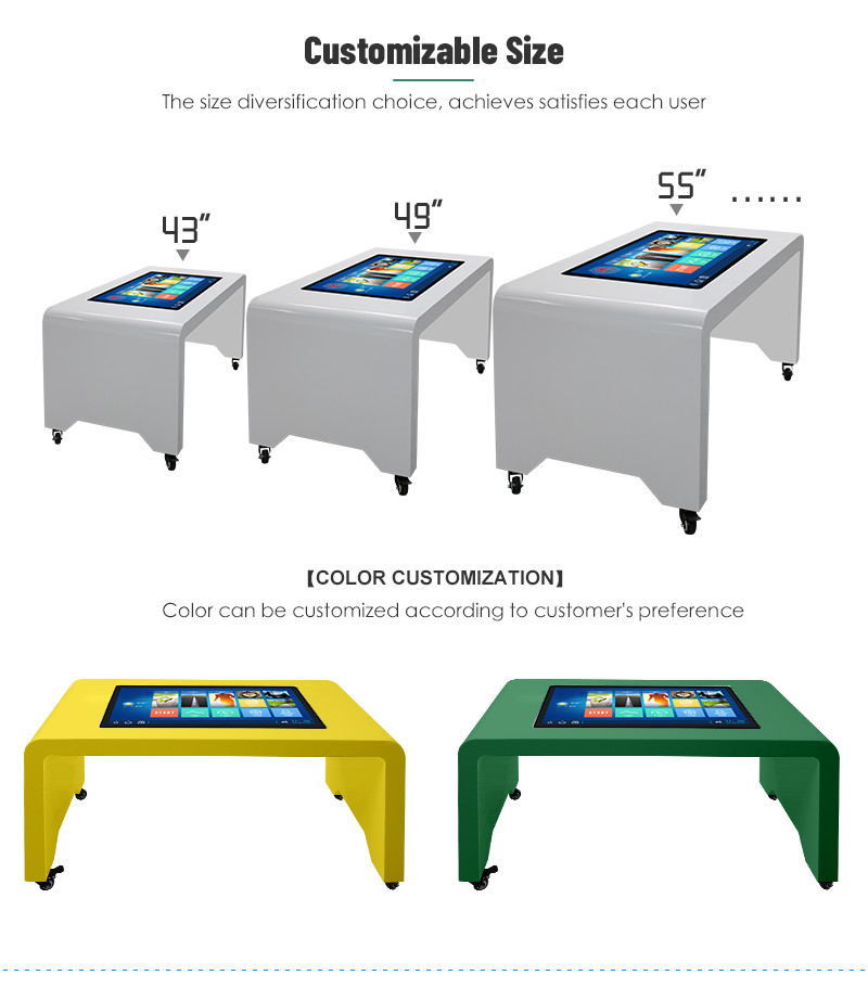 Smart Interactive Touch Screen Coffee Table Capacitive Multi Touch 43in